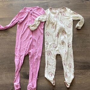 Kyte BABY Pink and Cream Rainbow Footies